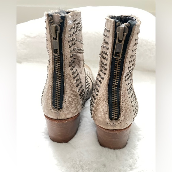 Freebird NELLE Studded Distressed Snake Skin Leather Boots - Size 7 - Picture 7 of 12
